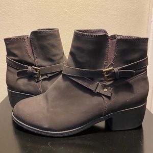 Gray ankle boots